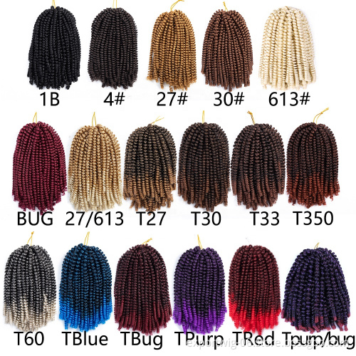 8inch Small Crochet Braids Passion Twist Hair Mixed Color Synthetic Braiding Hair For Spring Twist Hair Extension